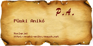Püski Anikó névjegykártya